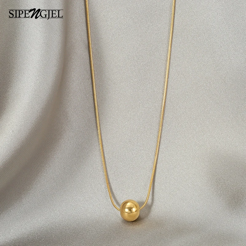 SIPENGJEL Fashion Titanium Steel Clavicle Short Chain Necklace Classic Simple Ball Pendant Neckalce Foir Women Jewelry
SIPENGJEL Fashion Titanium Steel Clavicle Short Chain Necklace Classic Simple Ball Pendant Neckalce Foir Women Jewelry