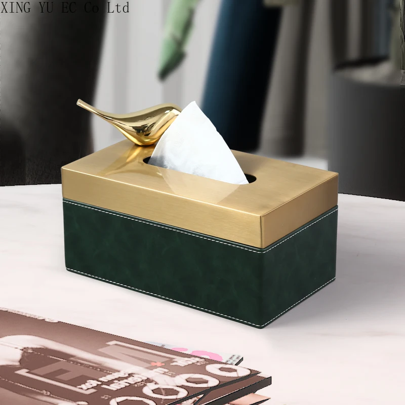 Nordic Tissue Box Creative Living Room Tissue Storage Box Coffee Table Decoration Golden Tissue Box Home Decoration Accessories 
Nordic Tissue Box Creative Living Room Tissue Storage Box Coffee Table Decoration Golden Tissue Box Home Decoration Accessories