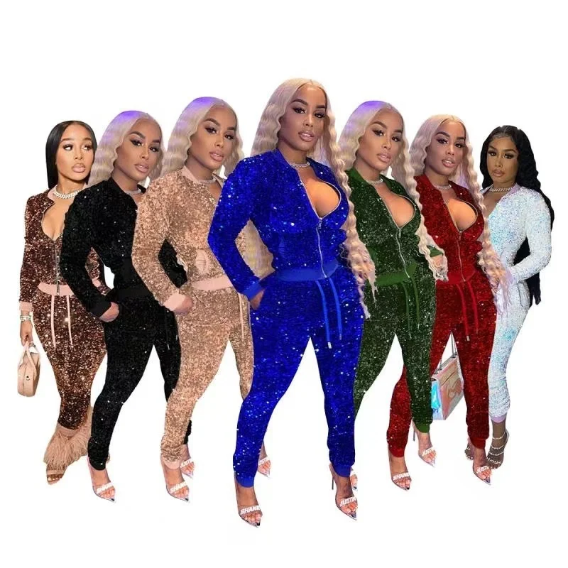 Cutubly 2 Piece Set Outfits Pants Crop Top Set For Women Sequin Zipper Sexy Drawstring Legging Suits Clothing Womens Pant Sets
Cutubly 2 Piece Set Outfits Pants Crop Top Set For Women Sequin Zipper Sexy Drawstring Legging Suits Clothing Womens Pant Sets