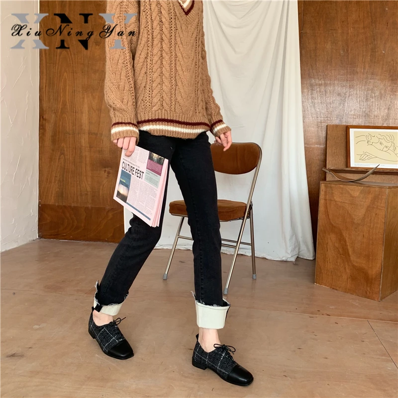 High Quality Women Oxford Flats Mixed Colors Casual Shoes Woman Soft Leather Patchwork Lace-up Square Creeper Brogue Loafers
High Quality Women Oxford Flats Mixed Colors Casual Shoes Woman Soft Leather Patchwork Lace-up Square Creeper Brogue Loafers
