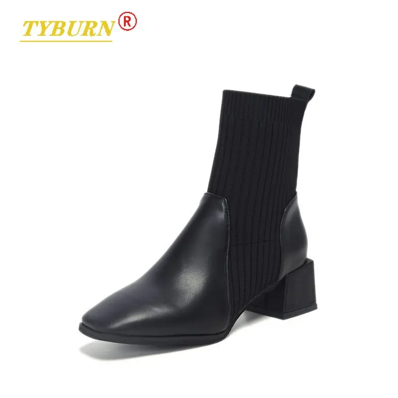2021 Autumn and Winter Women's Boots Knitted Elastic Stocking Boots Square Toe High Heel Boots Fashion Ankle Boots Chelsea Boots
2021 Autumn and Winter Women's Boots Knitted Elastic Stocking Boots Square Toe High Heel Boots Fashion Ankle Boots Chelsea Boots