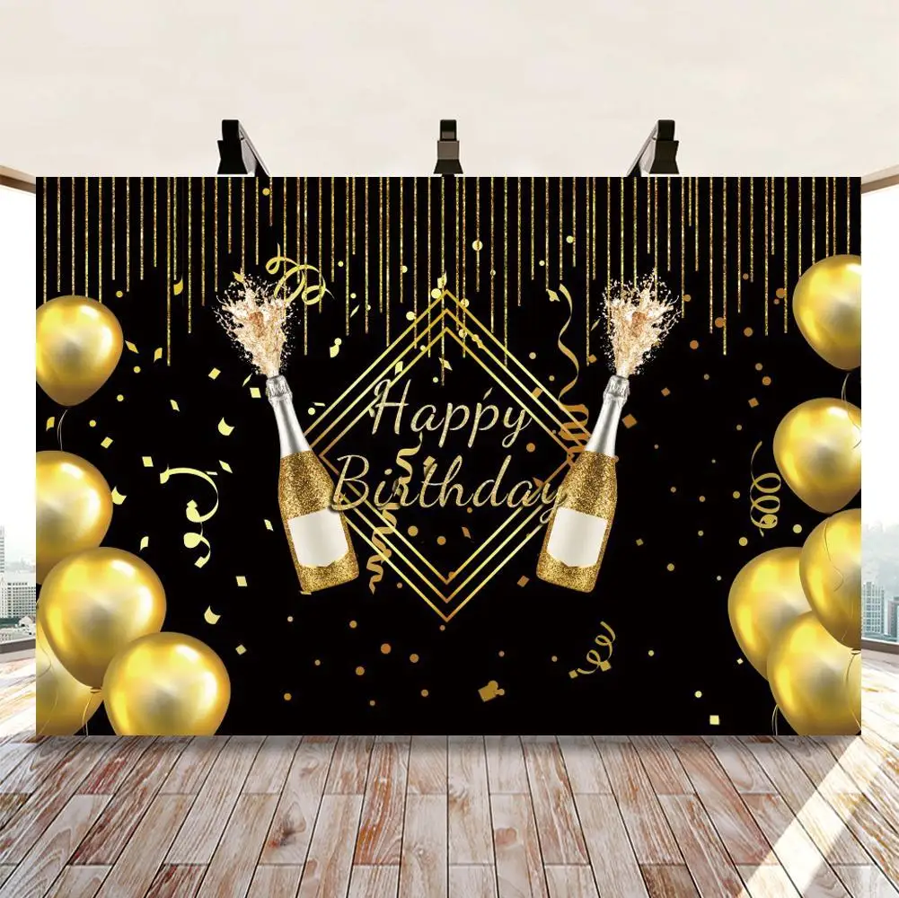 Gold Balloons Besides Name Customize Happy Birthday Backdrop Photographic Golden Glitter Tassels Wine Cake Table Background
Gold Balloons Besides Name Customize Happy Birthday Backdrop Photographic Golden Glitter Tassels Wine Cake Table Background