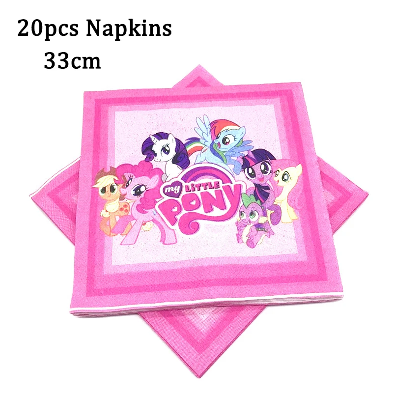 My Little Pony Boys&Girls Birthday Party Decorations Disposable Tableware Peper Cup Plate Balloon Baby Shower Supplies | Дом и сад