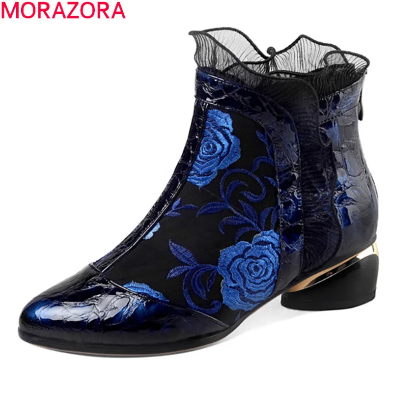 MORAZORA 2020 Big size 34-43 ankle boots genuine leather boots med heels round toe autumn winter ladies shoes black blue
MORAZORA 2020 Big size 34-43 ankle boots genuine leather boots med heels round toe autumn winter ladies shoes black blue