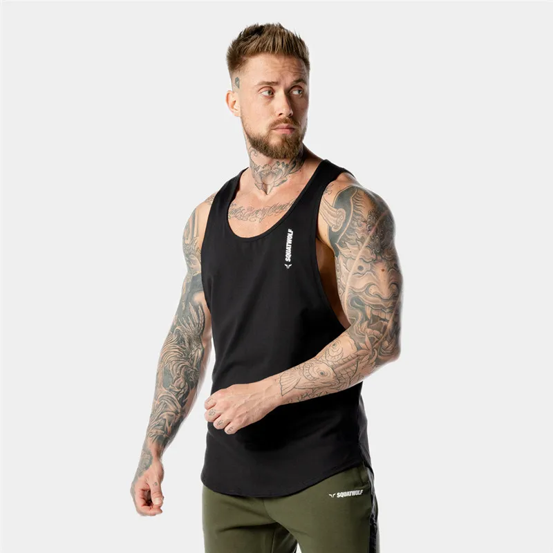 

Men's Brand Muscle Vest Stringer Clothing Bodybuilding Tank Top Men Fitness Singlet Sleeveless Shirt Solid Cotton Undershirt