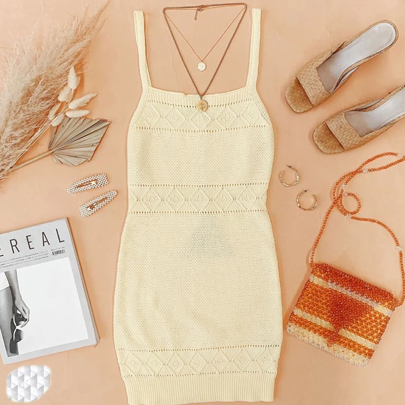 Trendy Solid Slim Breathable Knitting Autumn Mini Skirt Sleeveless Backless Spaghetti Strap Square Neck Package Hip Pencil Skirt
Trendy Solid Slim Breathable Knitting Autumn Mini Skirt Sleeveless Backless Spaghetti Strap Square Neck Package Hip Pencil Skirt