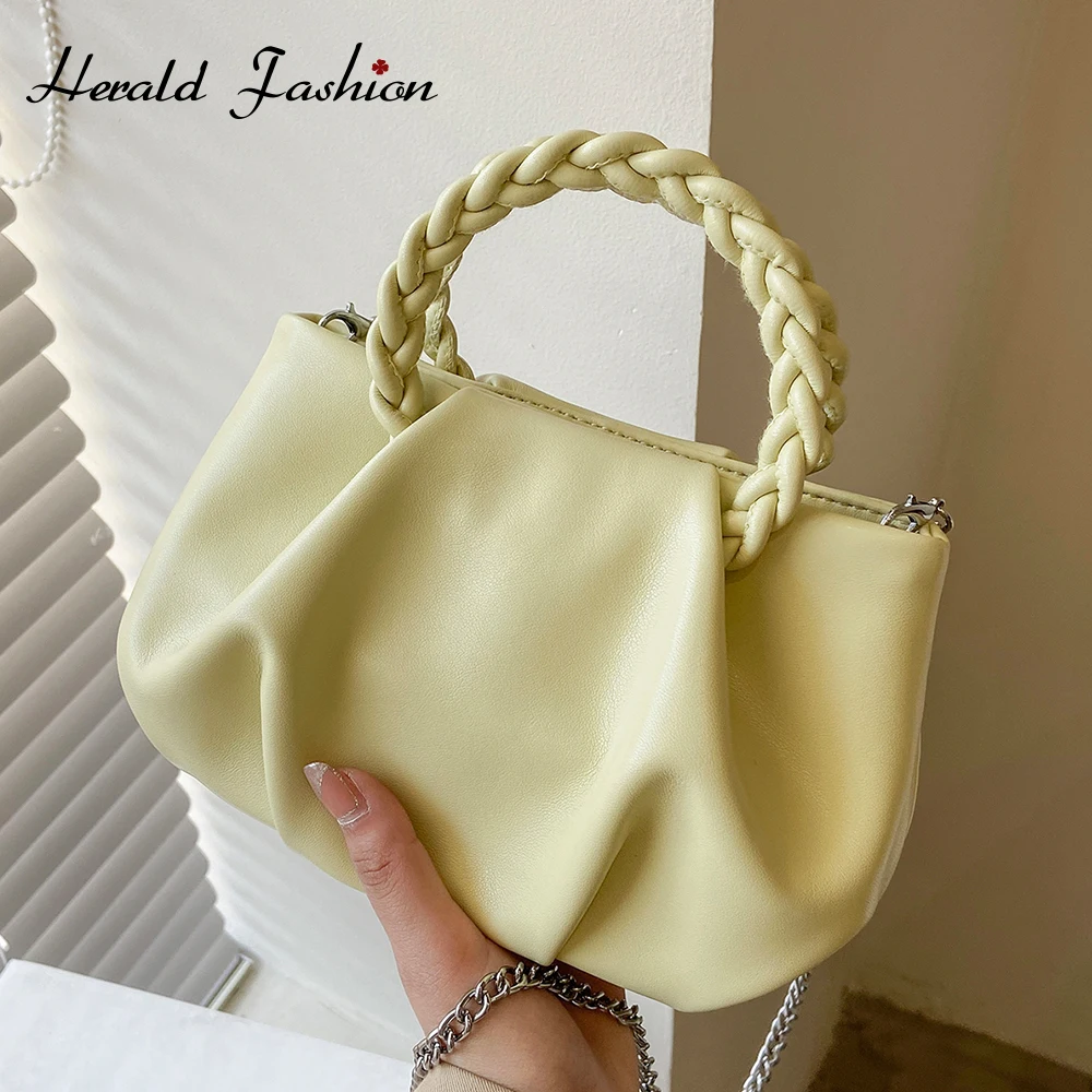 

Brand Designer Cloud Bag Women Luxury Soft Leather Dumpling Shoulder Crossbody Bags Large Capacity Solid Colour Folds Hobo Bag