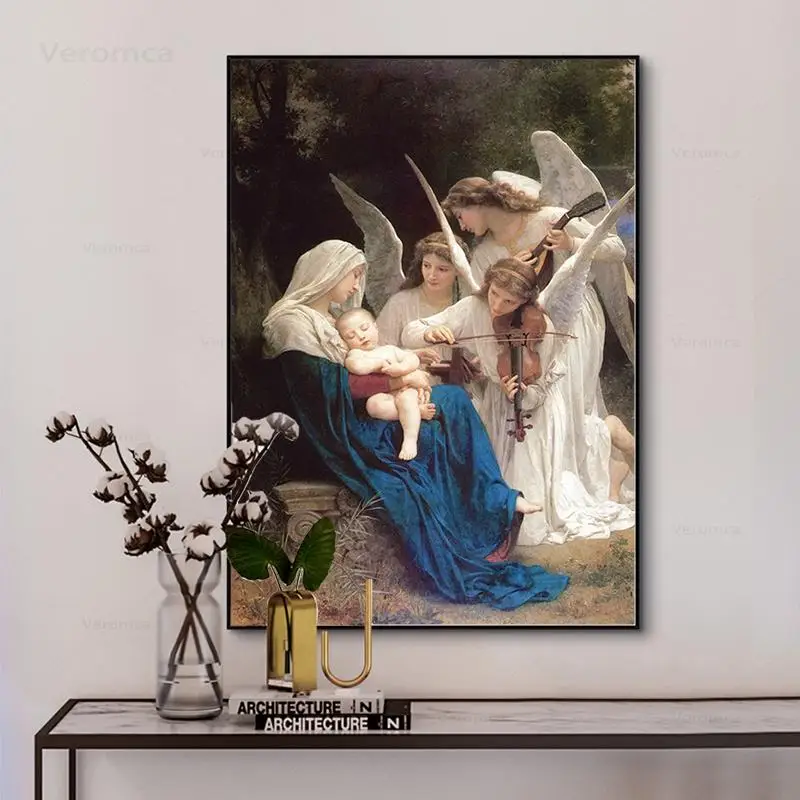 New Classical Song of The Angel Canvas Painting Famous William Adolphe Bouguereau Poster Print Wall Art Picture for Home Decor
New Classical Song of The Angel Canvas Painting Famous William Adolphe Bouguereau Poster Print Wall Art Picture for Home Decor