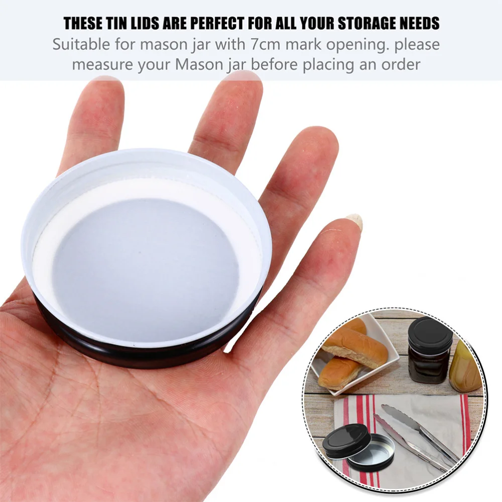 16pcs Tinplate Lids Mason Storage Jar Covers Caps Canning Caps (Black)
16pcs Tinplate Lids Mason Storage Jar Covers Caps Canning Caps (Black)