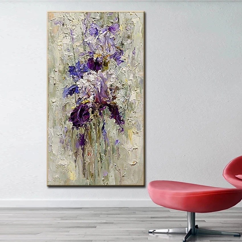 Hand painted purple flower painting oil painting handmade knife flower canvas painting modern home decoration wall art
Hand painted purple flower painting oil painting handmade knife flower canvas painting modern home decoration wall art
