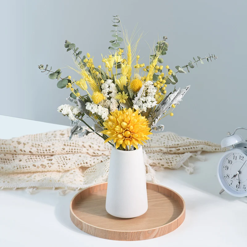 Dried Flower Table Centerpieces Nordic Home Bedroom Decor Forever Rose Plant Artificial Orchid Eucalyptus Leaves Handicraft
Dried Flower Table Centerpieces Nordic Home Bedroom Decor Forever Rose Plant Artificial Orchid Eucalyptus Leaves Handicraft