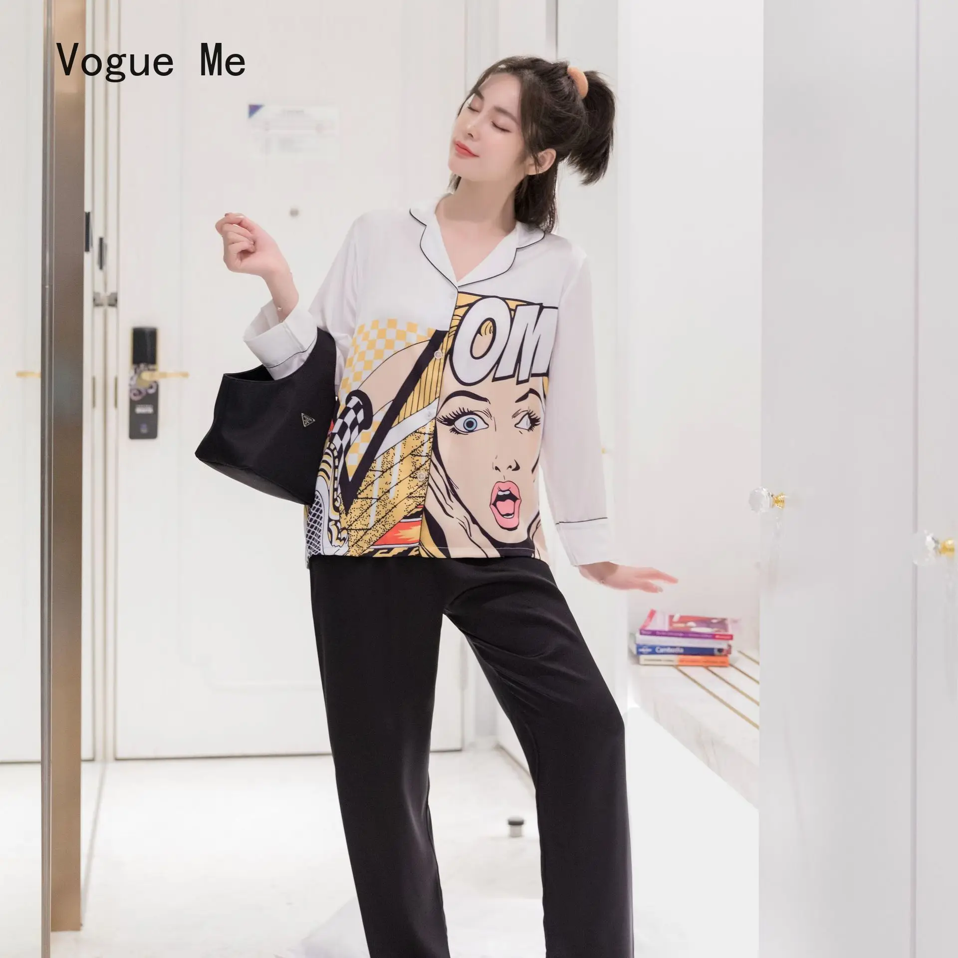 Autumn Underwear New Long Sleeve Long Pants Pajamas Set Sexy Women Fashion Leisure Tops Sleepwear Nightdress Homewear Suit
Autumn Underwear New Long Sleeve Long Pants Pajamas Set Sexy Women Fashion Leisure Tops Sleepwear Nightdress Homewear Suit