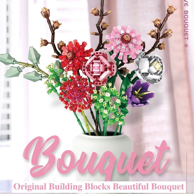 Diy Simulation Bouquet Building Blocks Flower Model Bricks Home Garden Decoration Ornaments Valentine's Day Gifts
Diy Simulation Bouquet Building Blocks Flower Model Bricks Home Garden Decoration Ornaments Valentine's Day Gifts