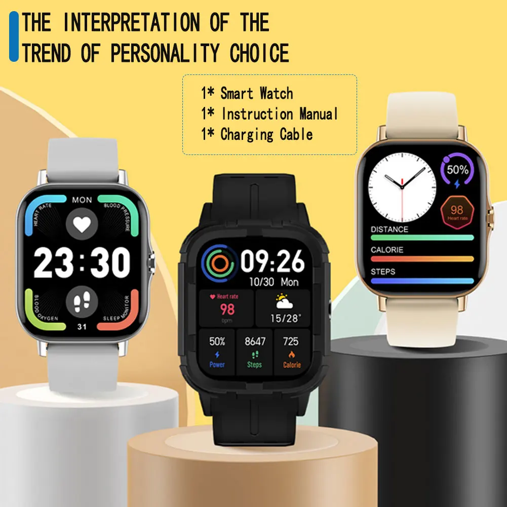 

New Smart Watch 1.78inch Inch Smart Watch Men Full Touch Fitness Tracker Blood Pressure Smart Clock Women Smartwatch For Xiaomi