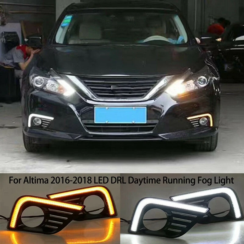 Для Nissan Altima 2016-2018 пара спереди светодиодный дневные ходовые огни дневного света Противотуманные светильник с Поворотная сигнальная лампа
Для Nissan Altima 2016-2018 пара спереди светодиодный дневные ходовые огни дневного света Противотуманные светильник с Поворотная сигнальная лампа