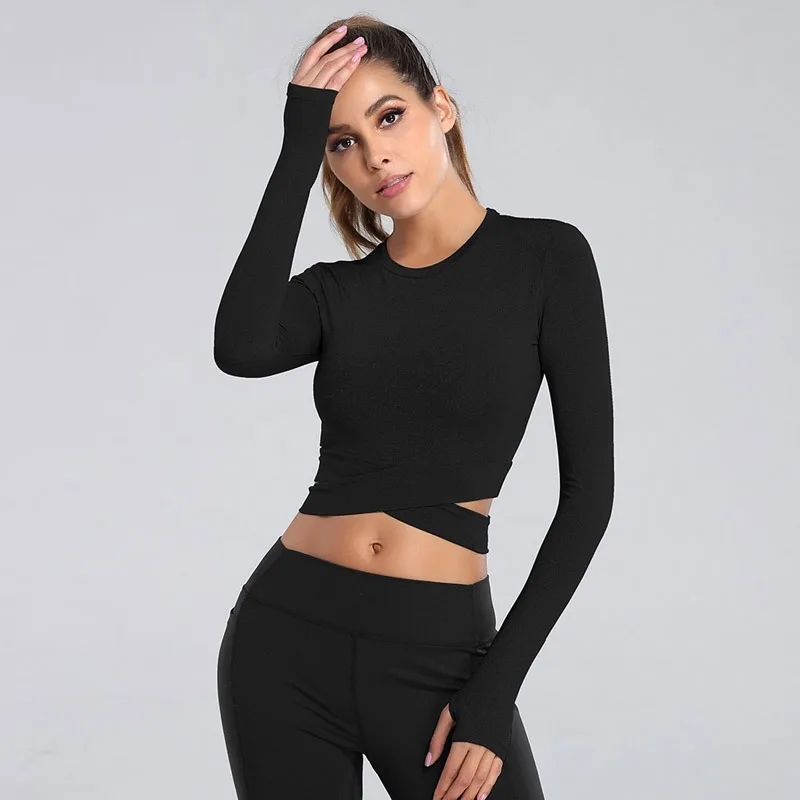 Sexy Women Comfortable Yoga T-shirt Quick Dry Fitness Gym Tracksuit Cross Strap Crop Tops Sports Shirts Long Sleeve Running Tees
Sexy Women Comfortable Yoga T-shirt Quick Dry Fitness Gym Tracksuit Cross Strap Crop Tops Sports Shirts Long Sleeve Running Tees