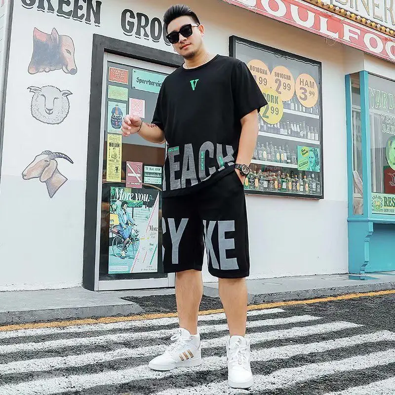 2pk / summer oversized casual sports suit men's loose T-shirt short sleeve shorts men's fatter
2pk / summer oversized casual sports suit men's loose T-shirt short sleeve shorts men's fatter