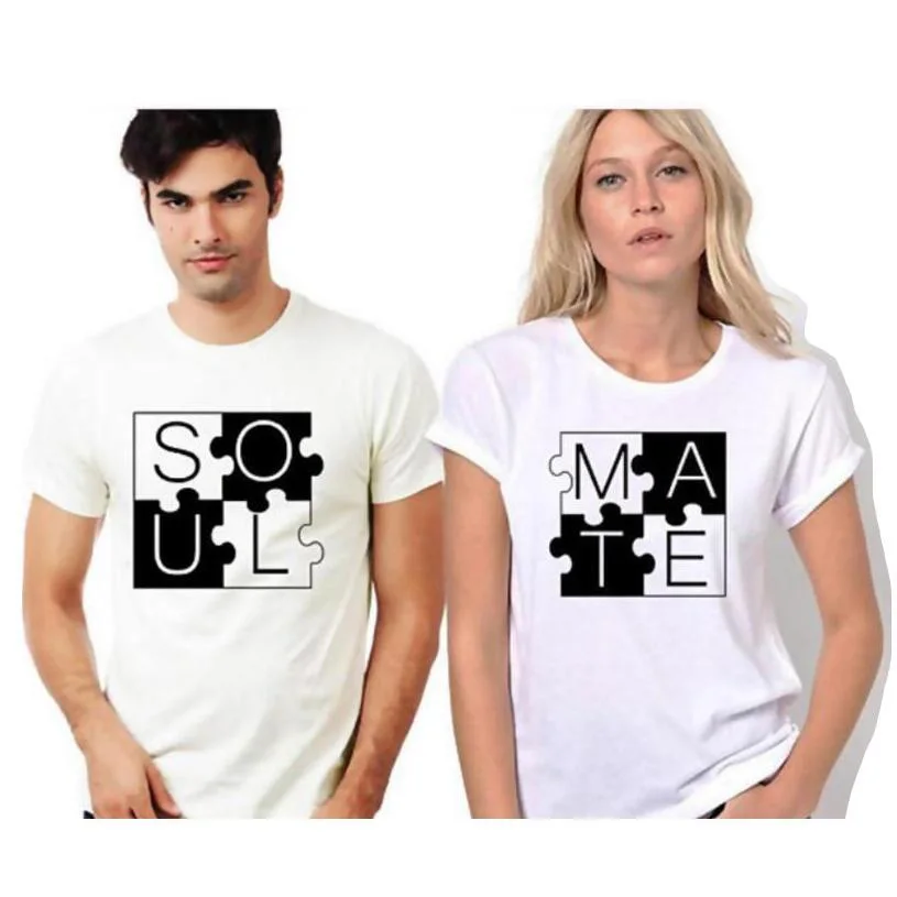 New Couple "soul Mate" Letter Printing Lovers Men and Women Lover Short Sleeve T-shirt
New Couple "soul Mate" Letter Printing Lovers Men and Women Lover Short Sleeve T-shirt