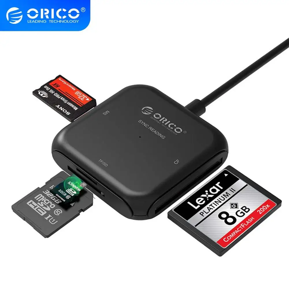 

ORICO 4 in 1 USB 3.0 Card Reader Flash Multi Memory Card Reader for TF SD MS CF for Laptop OTG to Card Read USB 3.0