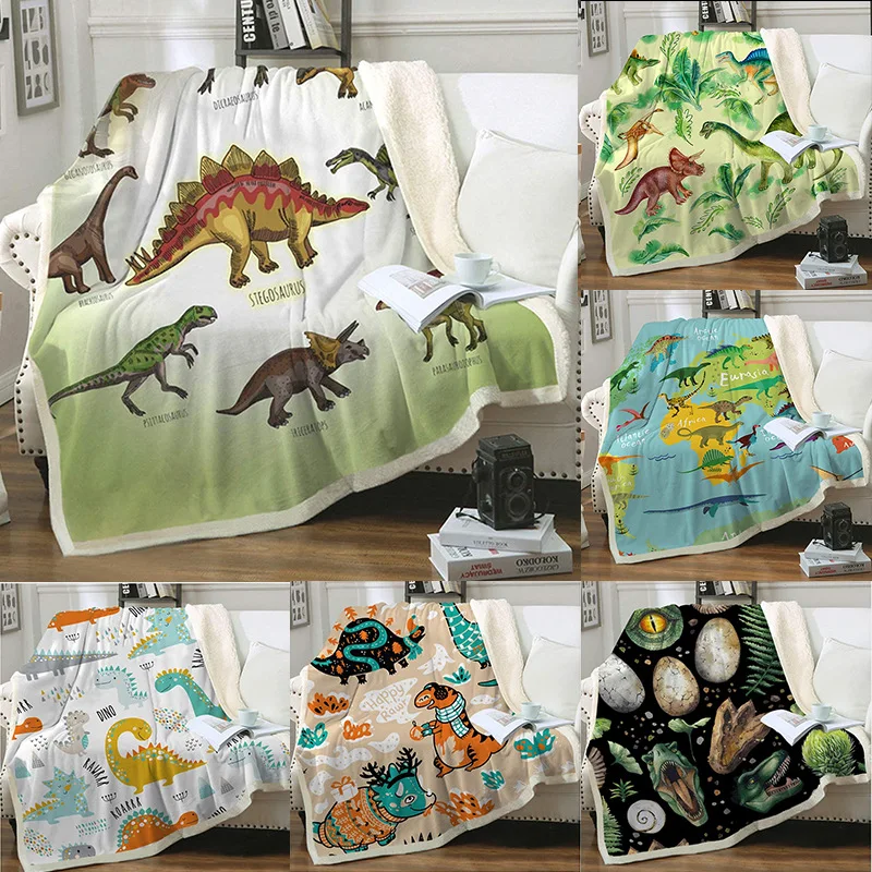 Cartoon Dinosaur Blanket Soft Throw Sherpa Fleece Blanket All Season Thick Quilt Bedspread Picnic Cushion Sofa Cushion for Kids
Cartoon Dinosaur Blanket Soft Throw Sherpa Fleece Blanket All Season Thick Quilt Bedspread Picnic Cushion Sofa Cushion for Kids