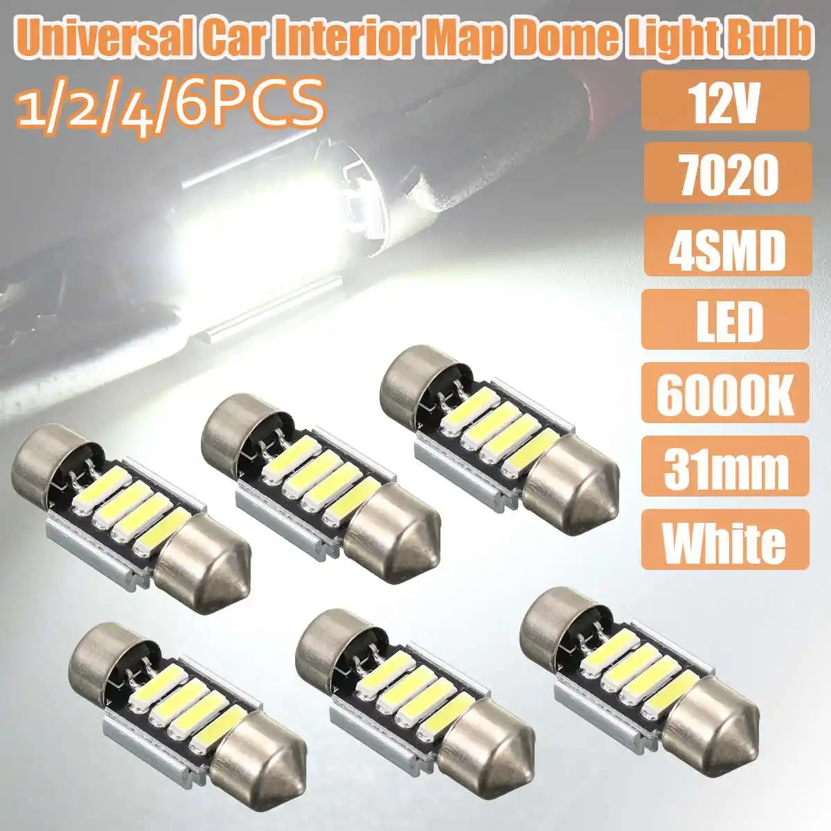 2X 4X Универсальный 12V 31 мм 7020 4SMD светодиодный Автомобильный Интерьер Карта Купол светильник лампа белый 6000K карта светильник двери светильни...
2X 4X Универсальный 12V 31 мм 7020 4SMD светодиодный Автомобильный Интерьер Карта Купол светильник лампа белый 6000K карта светильник двери светильни...