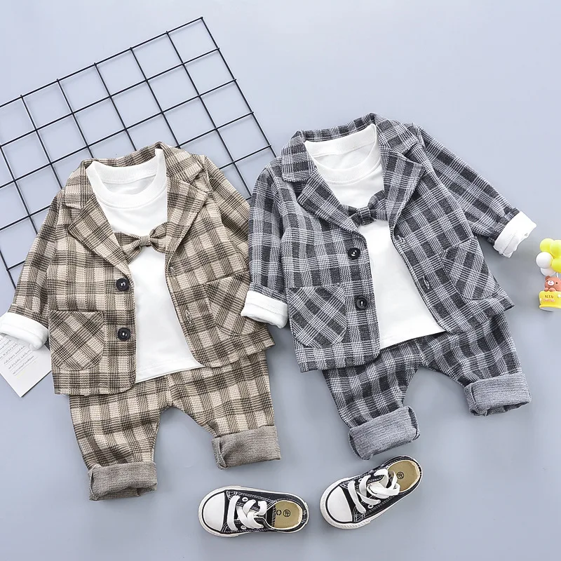 Baby Boys Clothes Handsome Boy Spring Autumn Sport Suits Toddler Boys Clothing Coat+Pant 3 pcs Suits For Kids Clothes Plaid Suit
Baby Boys Clothes Handsome Boy Spring Autumn Sport Suits Toddler Boys Clothing Coat+Pant 3 pcs Suits For Kids Clothes Plaid Suit