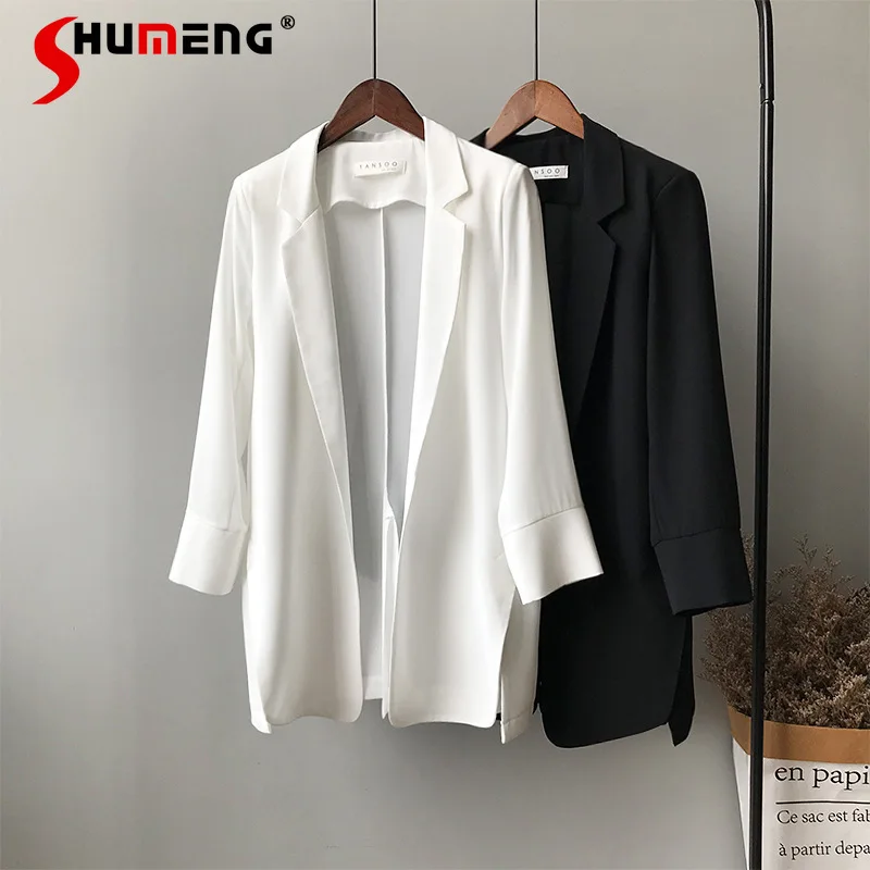 2021 Spring Summer New Small Business Suit Coat Drape Chiffon Korean Style Female Blazers Sun Protection Office Lady Jacket
2021 Spring Summer New Small Business Suit Coat Drape Chiffon Korean Style Female Blazers Sun Protection Office Lady Jacket