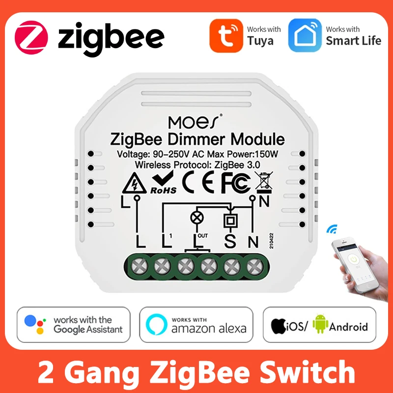 Умный мини-выключатель Zigbee, двухканальный диммер с голосовым управлением и таймером, Модуль светильник еля света для умного дома, для Tuya Smart ...
Умный мини-выключатель Zigbee, двухканальный диммер с голосовым управлением и таймером, Модуль светильник еля света для умного дома, для Tuya Smart ...
