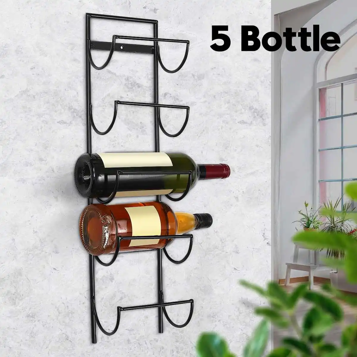 5 Bottle Metal Wall Mounted Wine Holder Simple Hanging Wine Rack Storage Holder Shelf Bar Kitchen Rack Bottle Display Stand
5 Bottle Metal Wall Mounted Wine Holder Simple Hanging Wine Rack Storage Holder Shelf Bar Kitchen Rack Bottle Display Stand