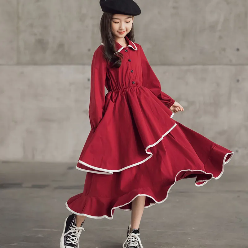 Kids Dresses for Girls Autumn Winter Cotton Long Dress Elegant Teenager Girl Party Princess Dress Red Blue 6-14Y Children
Kids Dresses for Girls Autumn Winter Cotton Long Dress Elegant Teenager Girl Party Princess Dress Red Blue 6-14Y Children
