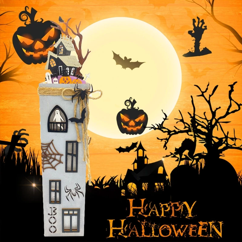 Halloween Table Decorations Wooden Haunted House Ghost Spider Bat Table Centerpieces Boo Sign with LED Light for Home Kitchen De
Halloween Table Decorations Wooden Haunted House Ghost Spider Bat Table Centerpieces Boo Sign with LED Light for Home Kitchen De