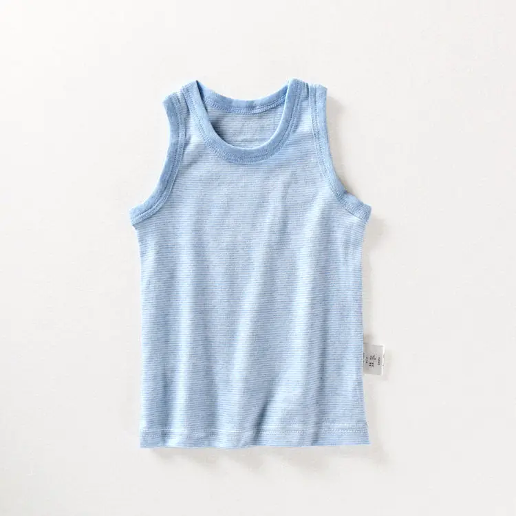 Striped boy baby thin section vest round neck cotton sleeveless bottoming top summer P4278
Striped boy baby thin section vest round neck cotton sleeveless bottoming top summer P4278