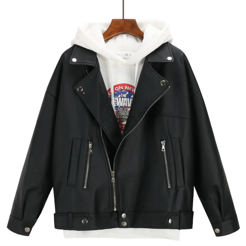 Faux Leather Jacket Women's PU Coat Autumn Winter Black Solid Korean Fashion Casual Zipper Coats Turn Down Collar Outerwear
Faux Leather Jacket Women's PU Coat Autumn Winter Black Solid Korean Fashion Casual Zipper Coats Turn Down Collar Outerwear