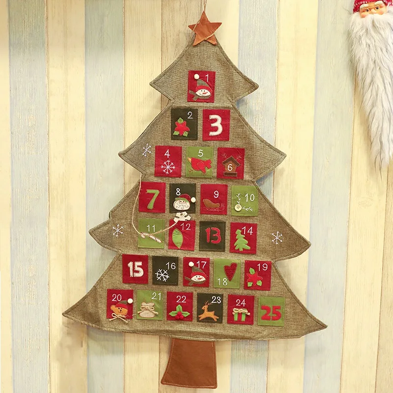 

2020 Christmas Tree Advent Countdown Calendars Christmas Decorations Ornaments Decorations Santa Claus Calendar With Pockets