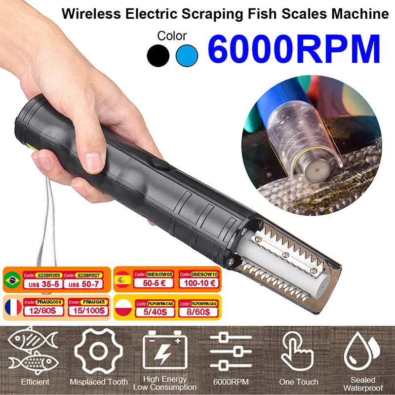 100V-240V Portable Cordless Electric Fish Scaler Fish Scale Scraper Easy Fish Stripper Scale Remover Cleaning Tool Waterproof
100V-240V Portable Cordless Electric Fish Scaler Fish Scale Scraper Easy Fish Stripper Scale Remover Cleaning Tool Waterproof