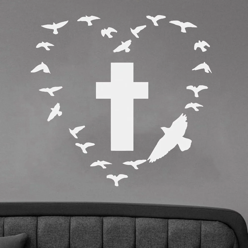 Wall Sticker Vinyl Decal Cross Birds Religion Soul Beautiful Room Decor Adhesive Film For Furniture Wallpaper Removable C568
Wall Sticker Vinyl Decal Cross Birds Religion Soul Beautiful Room Decor Adhesive Film For Furniture Wallpaper Removable C568