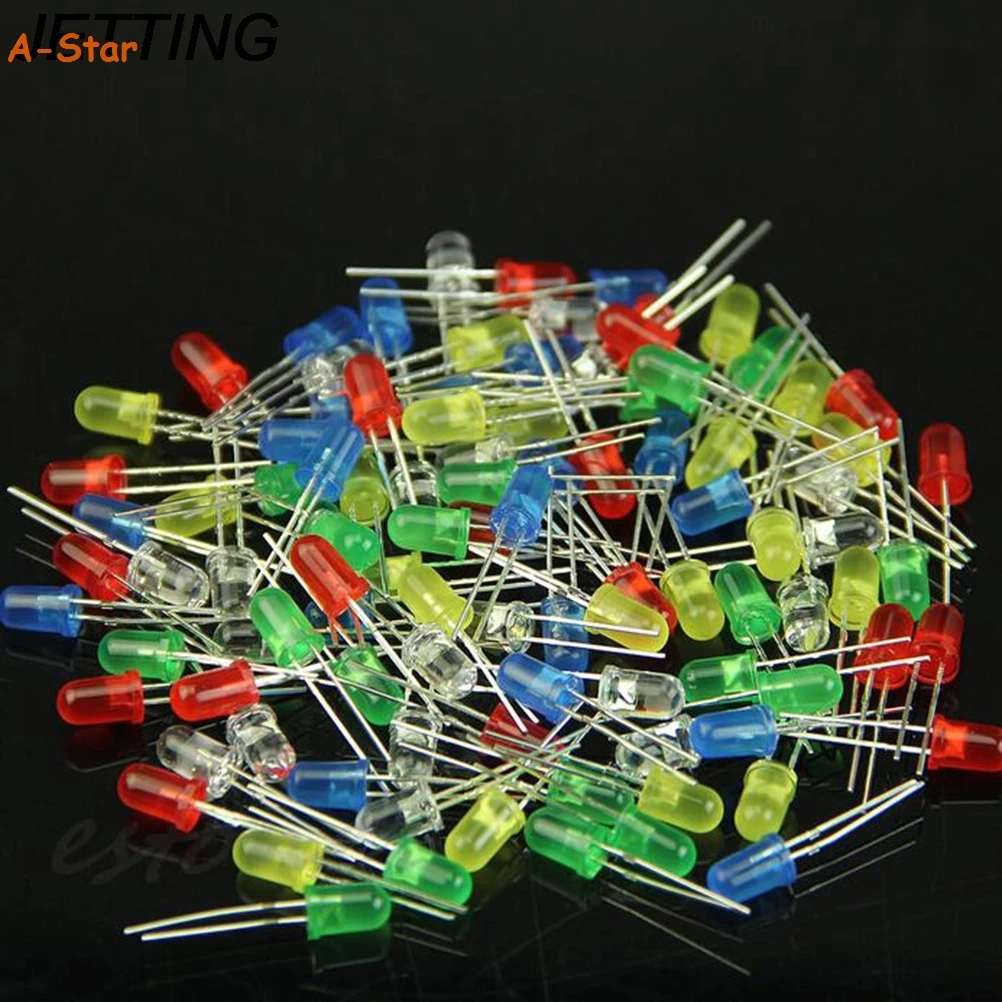 JETTING Wholesale 100pcs DTY 5mm LED Light Diffused Assorted Superbright LEDs 5 color Hot Sale
JETTING Wholesale 100pcs DTY 5mm LED Light Diffused Assorted Superbright LEDs 5 color Hot Sale