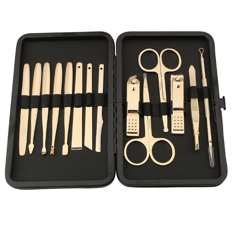 Golden Manicure Set Nail Cuticle Pusher Clipper Scissor Tweezer Picker Pedicure Knife Stainless Steel Nail Art Tools
Golden Manicure Set Nail Cuticle Pusher Clipper Scissor Tweezer Picker Pedicure Knife Stainless Steel Nail Art Tools