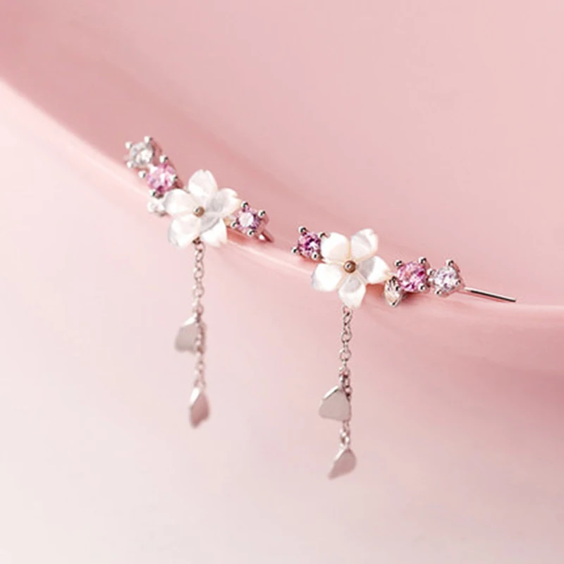 Fashion Elegant Flower Earrings Female Long Tassel Hanging Dangle Cherry Blossom Earrings for Women Party Jewelry Accessories
Fashion Elegant Flower Earrings Female Long Tassel Hanging Dangle Cherry Blossom Earrings for Women Party Jewelry Accessories