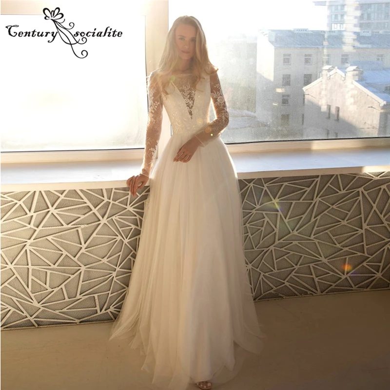 Boho Wedding Dresses Lace Appliques Sequins Beach Bridal Gowns Bohemian Long Sleeve Bride Dress Plus Size Vestido De Novia Tulle
Boho Wedding Dresses Lace Appliques Sequins Beach Bridal Gowns Bohemian Long Sleeve Bride Dress Plus Size Vestido De Novia Tulle