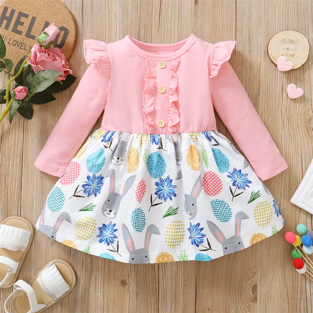 WenaZao Infant Kids Baby Girls Spring Autumn Casual Long Sleeve Round Neck Sweet Cartoon Rabbit Print Dress Pink Stylish Cothes
WenaZao Infant Kids Baby Girls Spring Autumn Casual Long Sleeve Round Neck Sweet Cartoon Rabbit Print Dress Pink Stylish Cothes