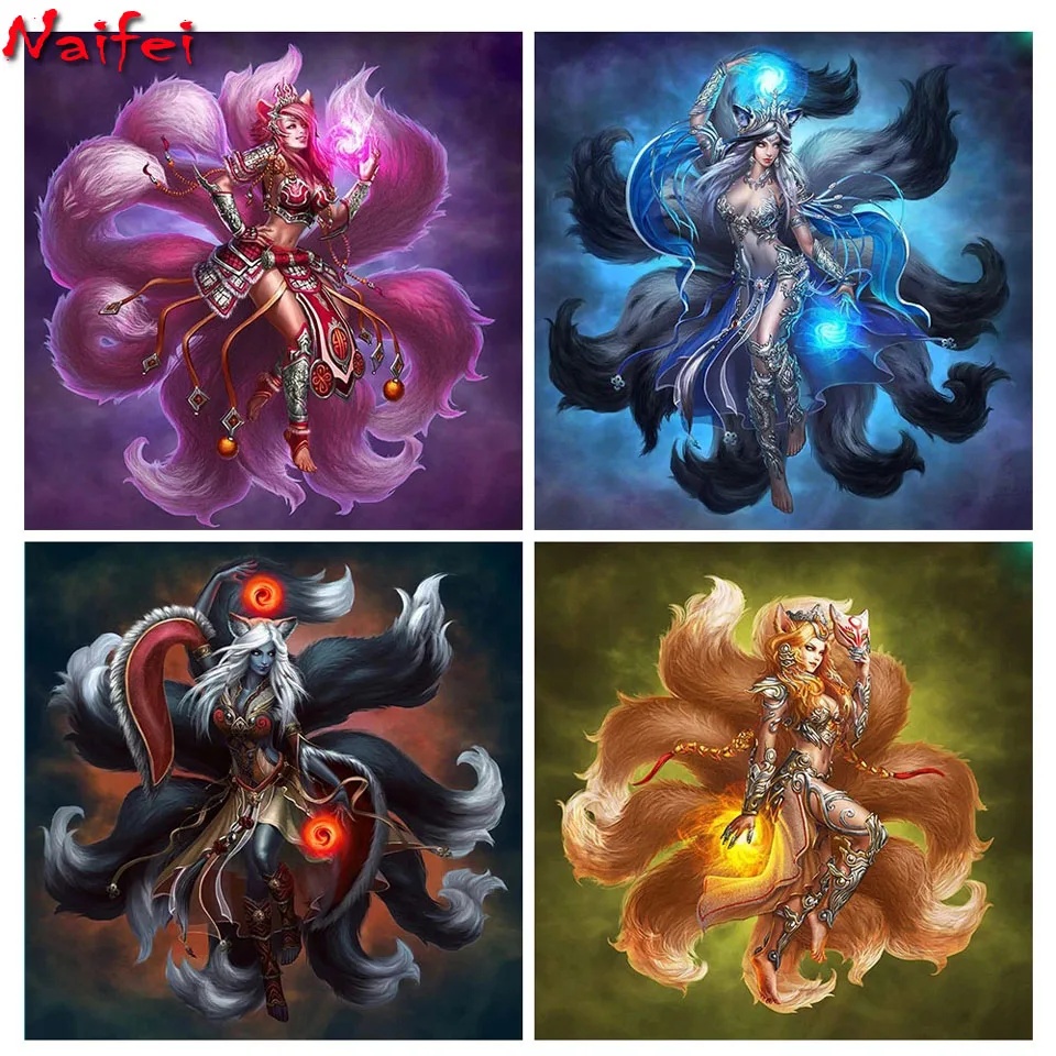 5D DIY Diamond Painting Full Square/Round Nine Tailed Fox Diamond Embroidery Girl Mosaic Beauty Rhinestone Home Decor Gifts
5D DIY Diamond Painting Full Square/Round Nine Tailed Fox Diamond Embroidery Girl Mosaic Beauty Rhinestone Home Decor Gifts