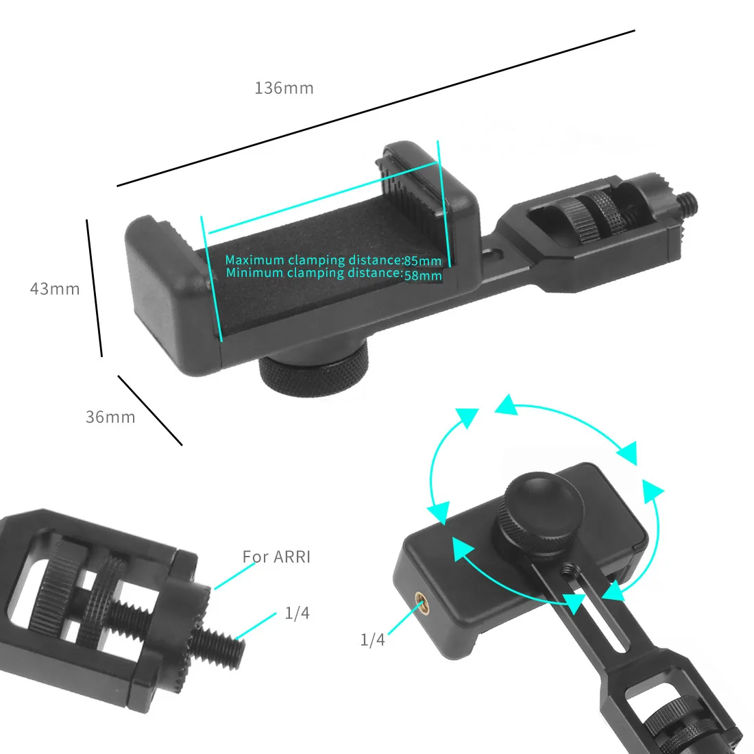 Gimbal Удлинительный держатель для телефона с зажимом Zhiyun weeball Lab S Feiyu G6 Plus DJI Ronin