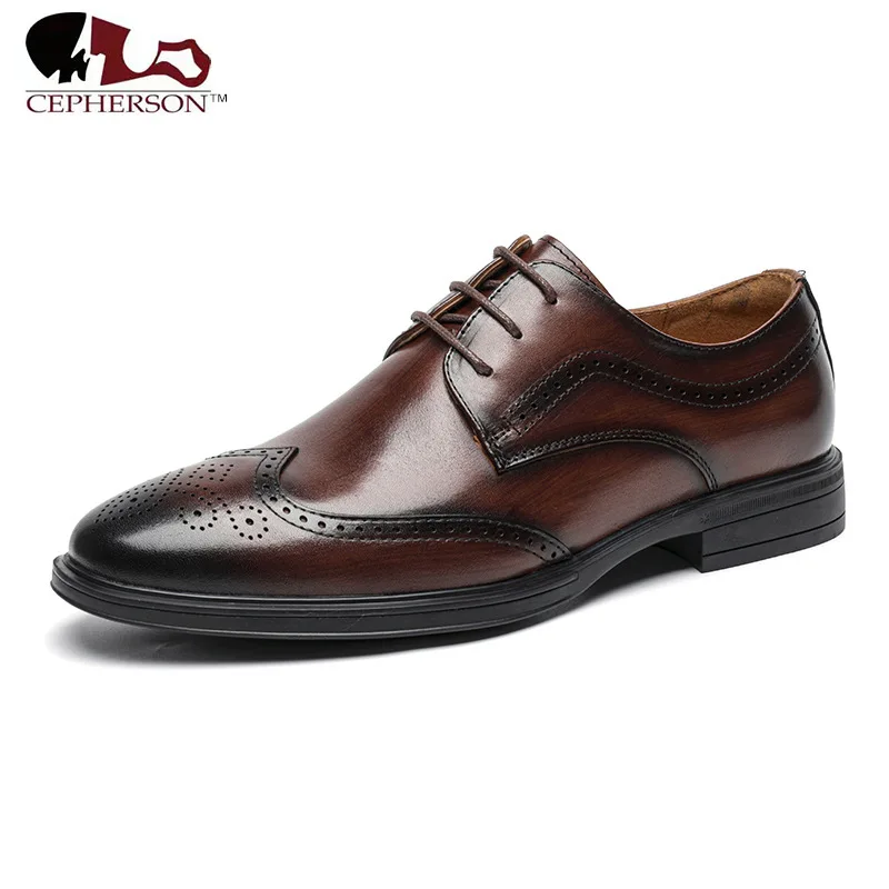 Brogue Shoes Genuine Leather Men Business Wedding Party Shoes Platform Male Lace-Up Round Toe Derby "
Brogue Shoes Genuine Leather Men Business Wedding Party Shoes Platform Male Lace-Up Round Toe Derby "