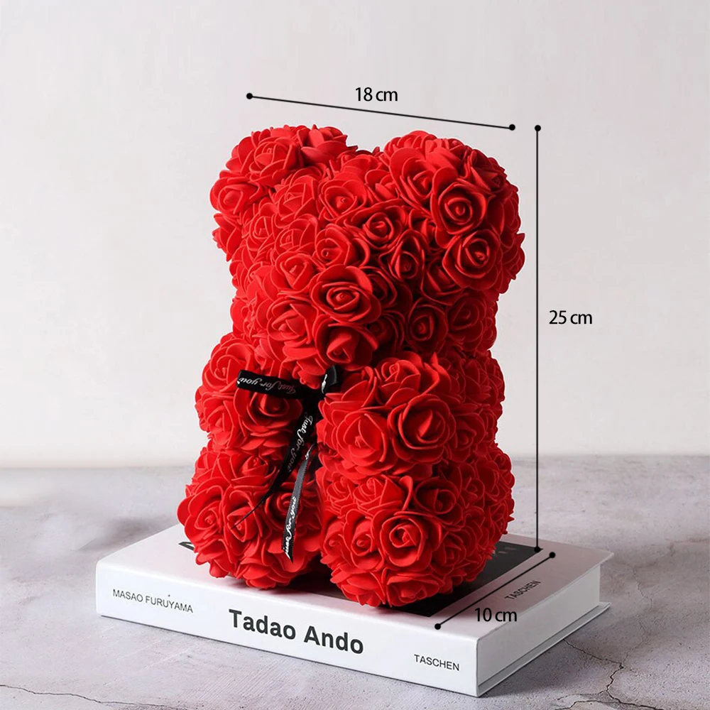 25cm Teddy Rose Bear Red Rose Flower Bear PE Foam Fluffy Bubble Artificial Flower Romantic Valentines Day Gift Rose Bear Present
25cm Teddy Rose Bear Red Rose Flower Bear PE Foam Fluffy Bubble Artificial Flower Romantic Valentines Day Gift Rose Bear Present