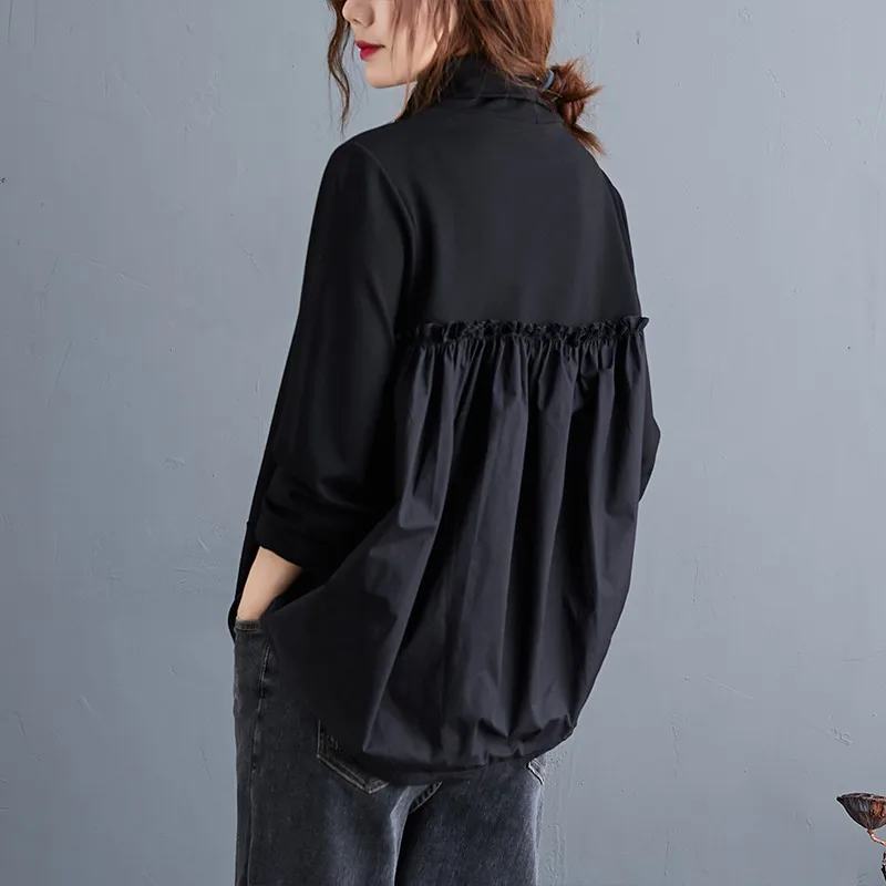 Oversized Women Autumn Long Sleeve T-shirt New 2020 Vintage Turtleneck Loose Comfortable Female Black Cotton Tops Shirts
Oversized Women Autumn Long Sleeve T-shirt New 2020 Vintage Turtleneck Loose Comfortable Female Black Cotton Tops Shirts