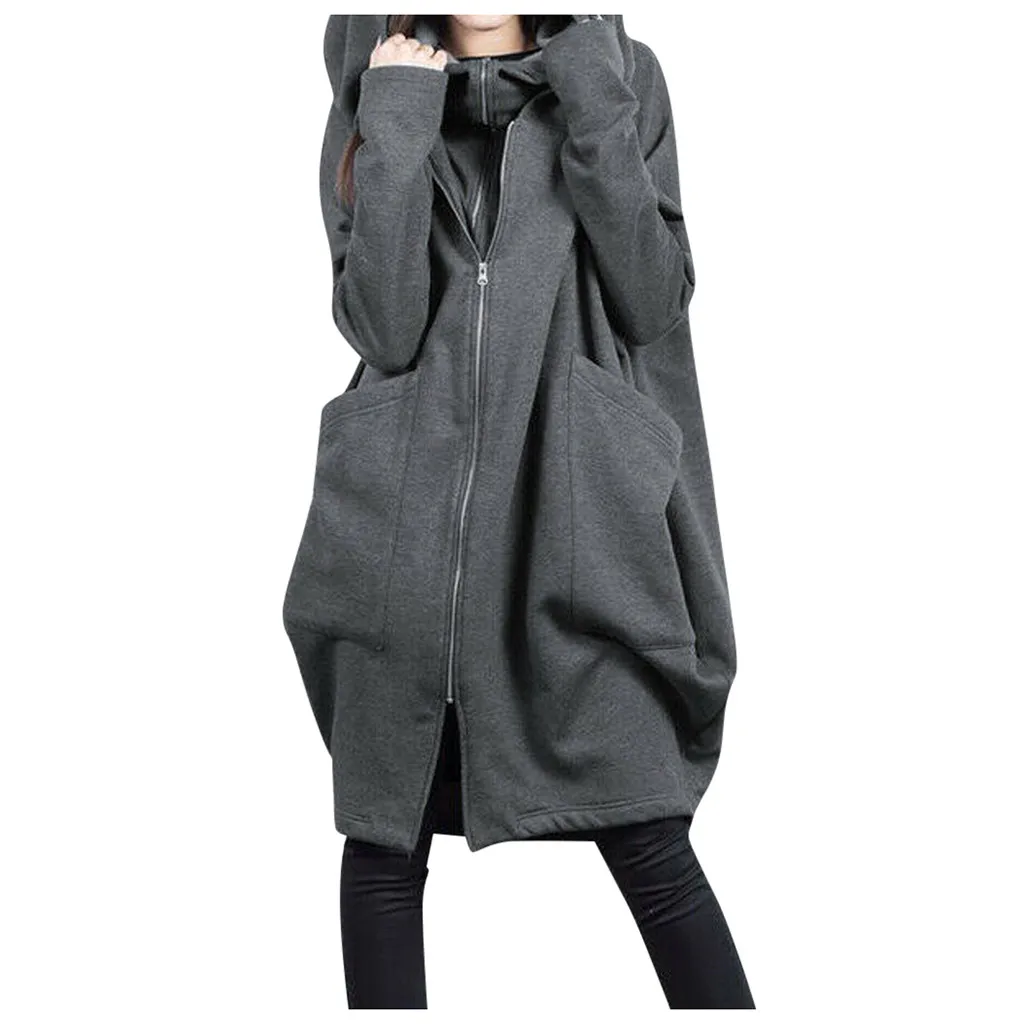 Stylish hipster warm pocket hooded sweater zipper mid-length coat Women Full Zip Hoodie Ladies Long Cardigan Hooded Cardigan
Stylish hipster warm pocket hooded sweater zipper mid-length coat Women Full Zip Hoodie Ladies Long Cardigan Hooded Cardigan