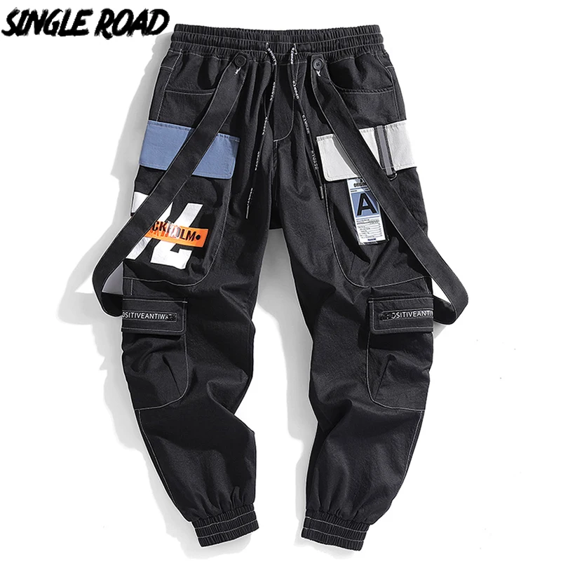 Мужские брюки карго с одной дорожкой 2022 комбинезон джоггеры Мужская хип-хоп Harajuku