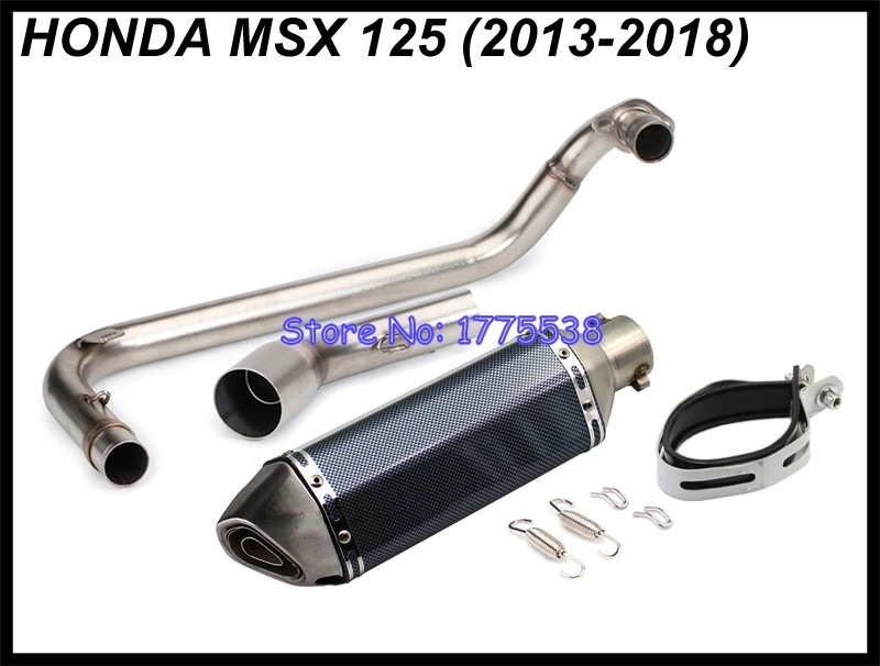 MSX125 Motorcycle Exhaust Muffler Full System Middle Link Pipe for Honda Grom MSX 125 M3 2013-2018 Escape Moto with DB Killer | Автомобили