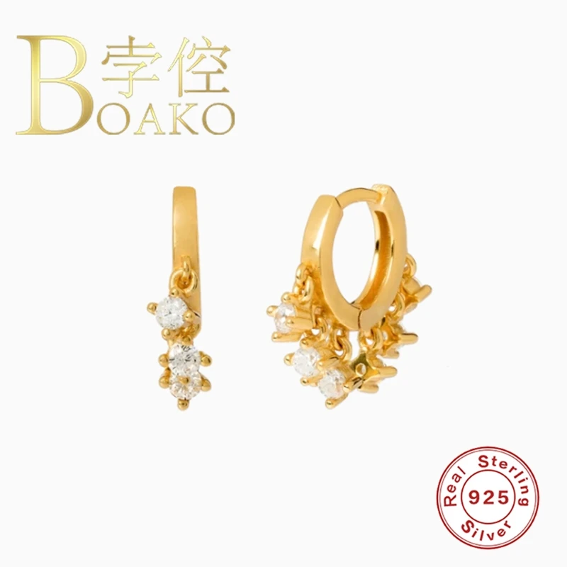 BOAKO 925 Sterling Silver Jewelry Piercing Earrings For Women Earrings Hoops Fashionable Zircon Luxury Silver/Gold Jewelry
BOAKO 925 Sterling Silver Jewelry Piercing Earrings For Women Earrings Hoops Fashionable Zircon Luxury Silver/Gold Jewelry